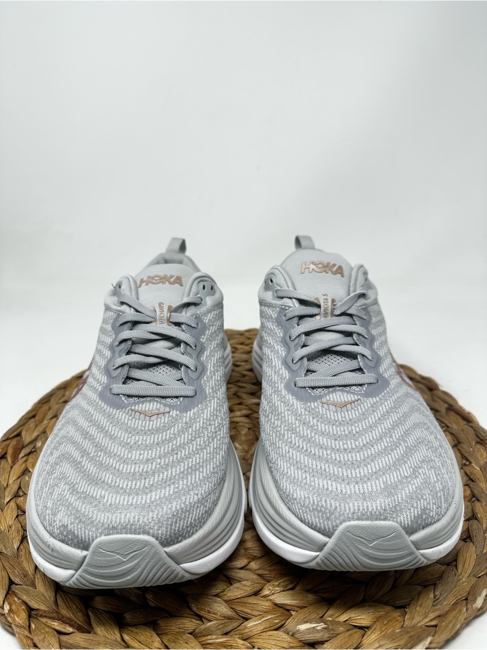 HOKA ONE Gaviota 5 Running Shoes Harbor Mist Rose Gold Size 10 WIDE Women's - Picture 5 of 9